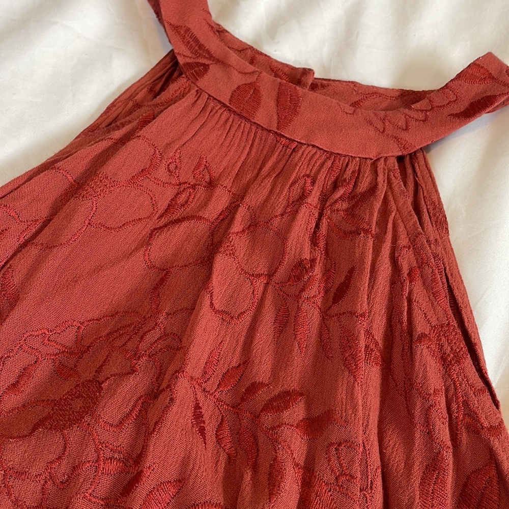 Halter embroidered top